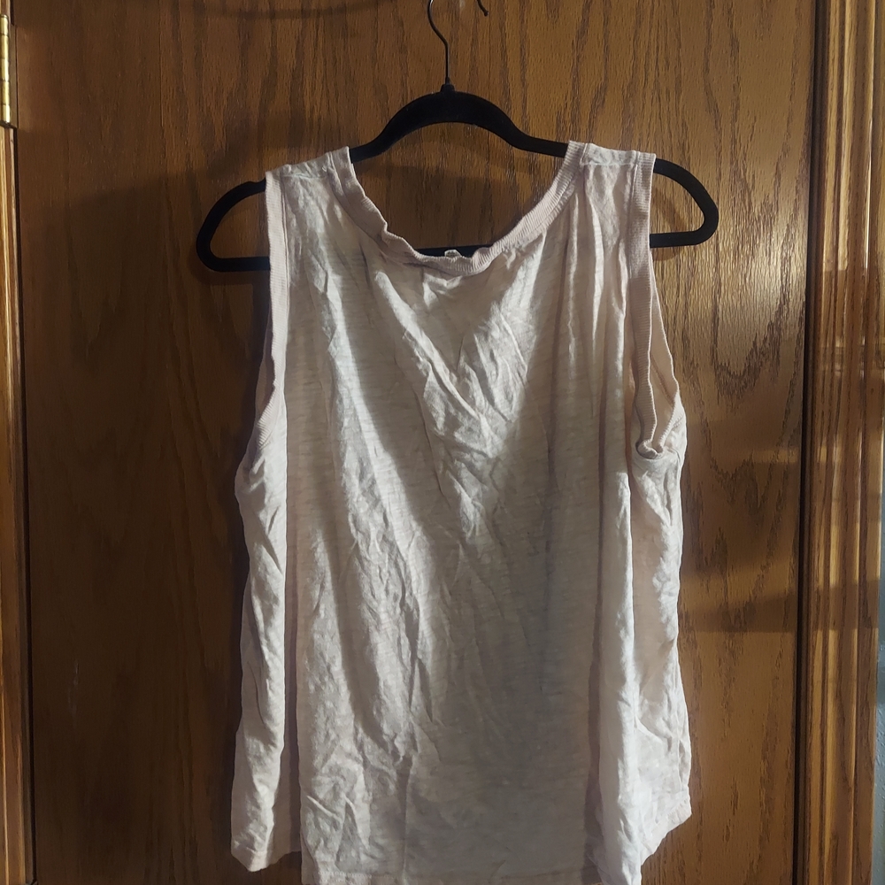 Jane and Delancey Light Tan Cream Tank Top Lg - Picture 6 of 9